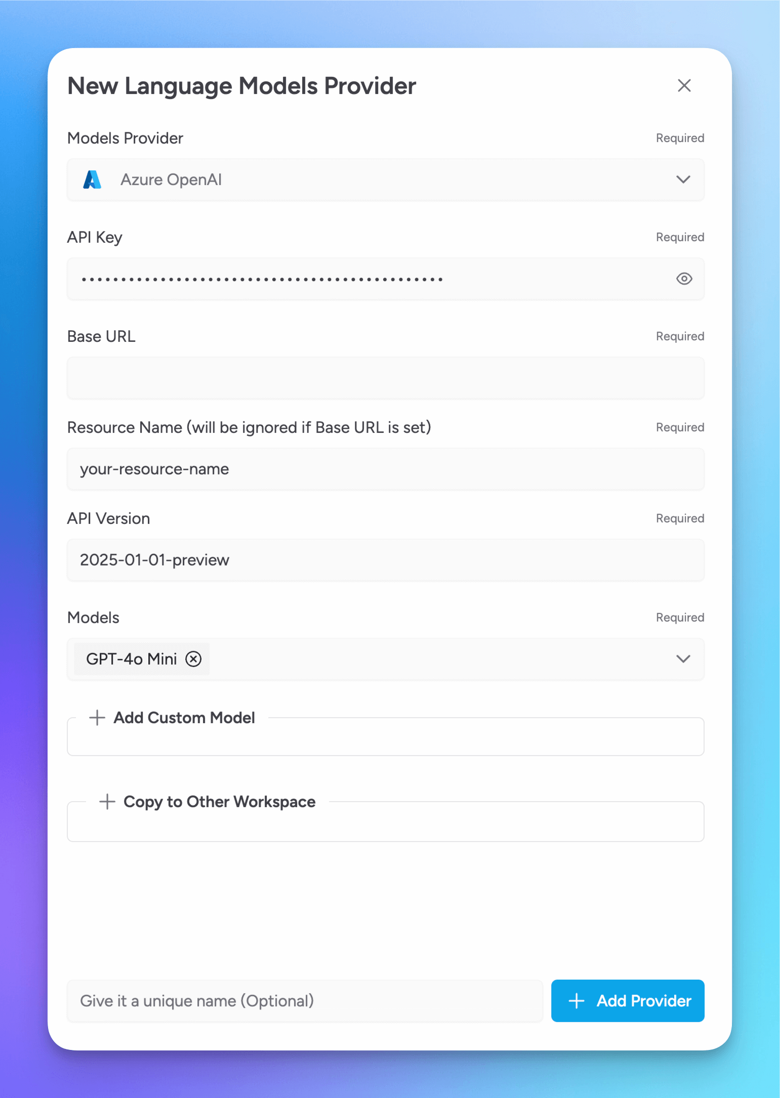 new azure provider